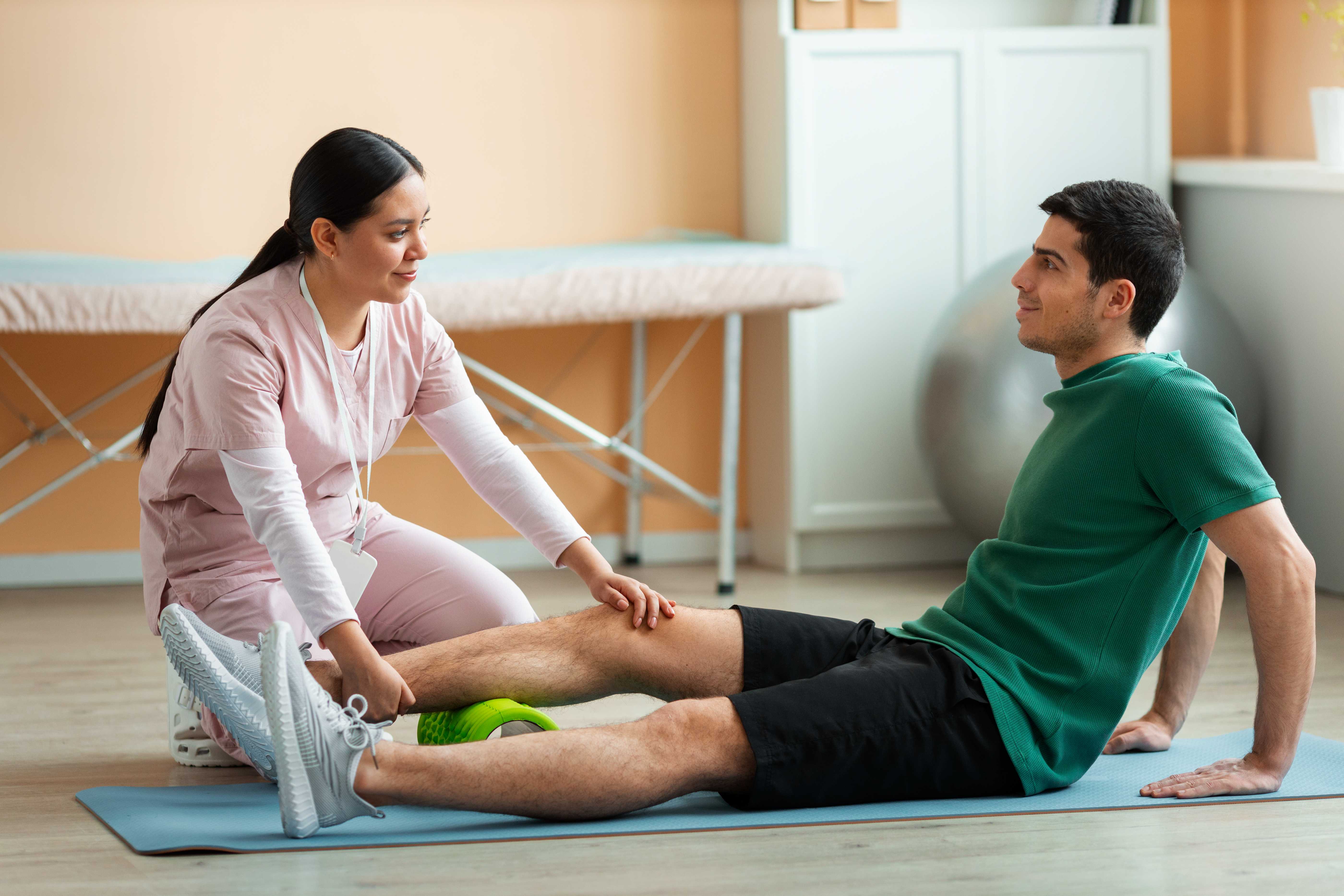 Doctor Helping Patient Rehabilitation