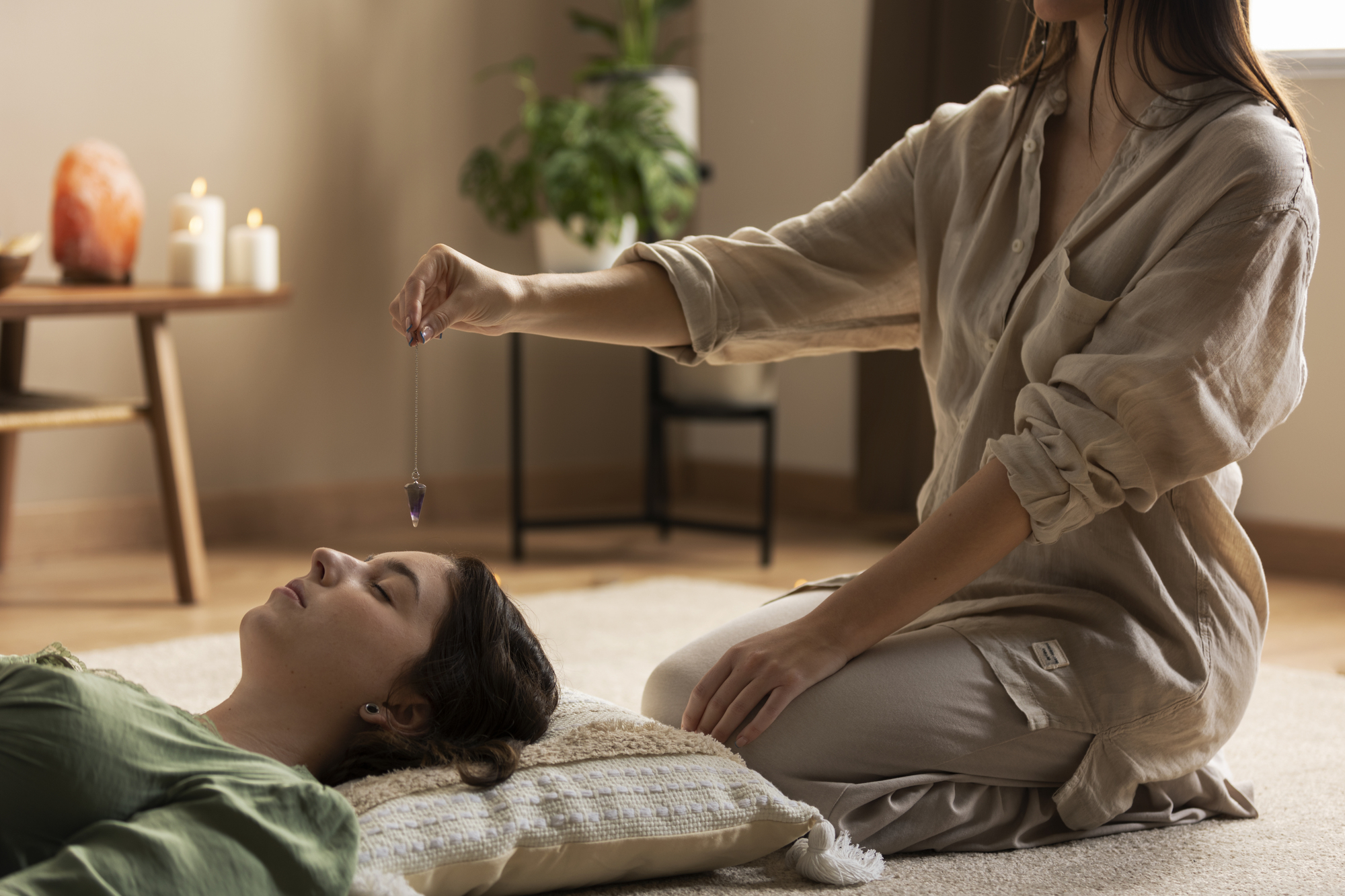 Person Conducting Reiki Therapy at Core Concept