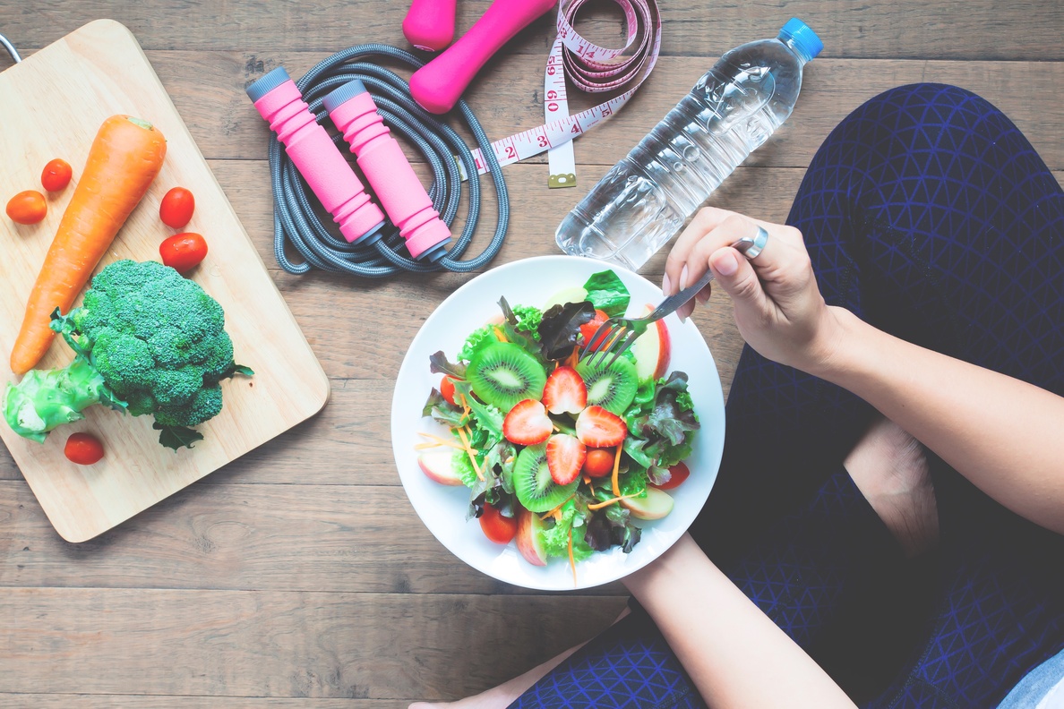 Woman Eating Healthy at Core Concept